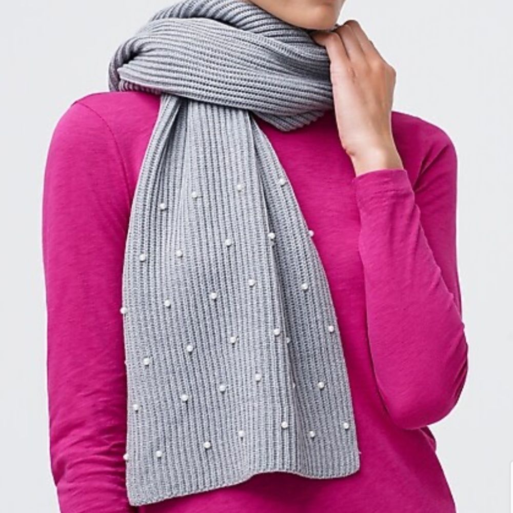 J.Crew pearl embellished scarf - Picture 1 of 3